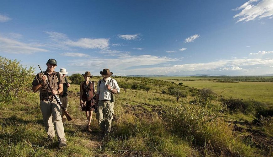 walking safari in mara